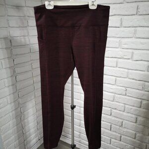 Shambhala Live In Warmth High Rise Size Large Burgundy Leggings